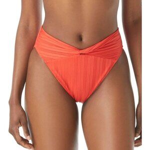 Vince Camuto Ripple Effect Ribbed High Leg Twist Front Bikini Bottom. Small. NWT